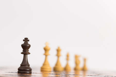 Chess photographed on a chessboardの写真素材