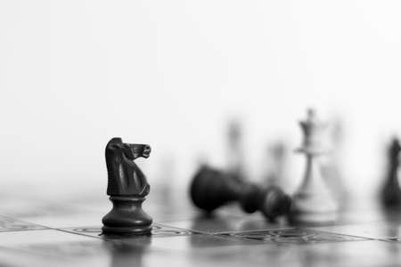 Chess photographed on a chessboardの写真素材