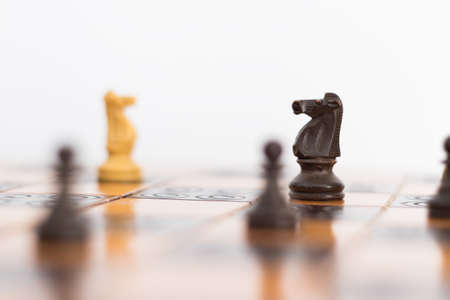 Chess photographed on a chessboard
