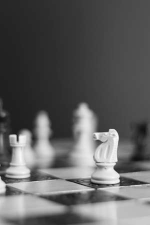 Chess photographed on a chessboardの写真素材