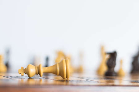 Chess photographed on a chessboardの写真素材
