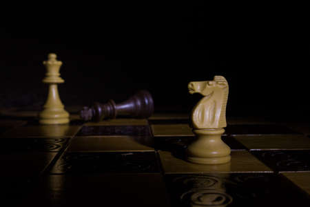 Chess photographed on a chessboardの写真素材