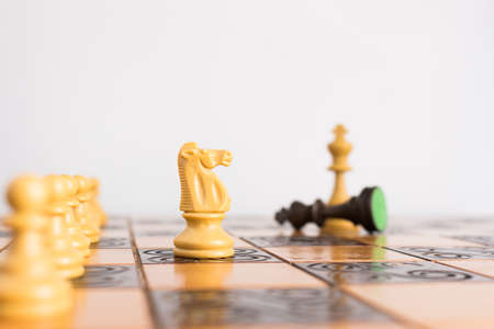 Chess photographed on a chessboardの写真素材