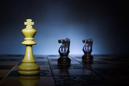 Chess photographed on a chessboardの写真素材