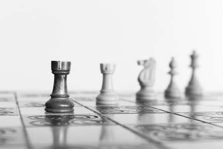 Chess photographed on a chessboardの写真素材