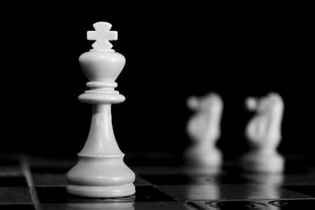 Chess photographed on a chessboardの写真素材