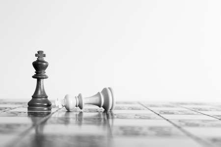 Chess photographed on a chessboardの写真素材