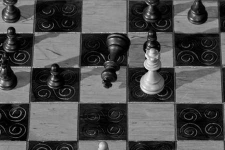 Chess photographed on a chessboard