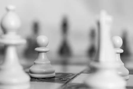 Chess photographed on a chessboardの写真素材