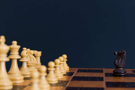 Chess photographed on a chessboardの写真素材