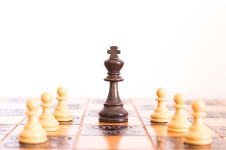 Chess photographed on a chessboard