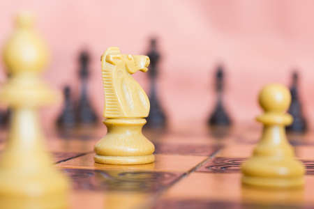 Chess photographed on a chessboardの写真素材