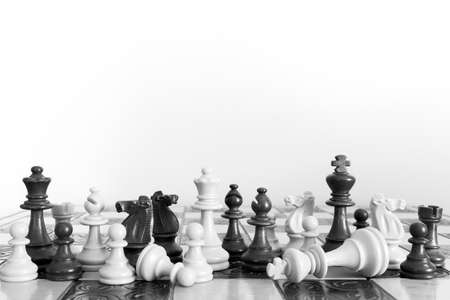 Chess photographed on a chessboardの写真素材