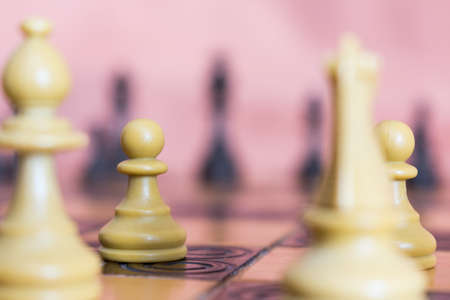Chess photographed on a chessboardの写真素材