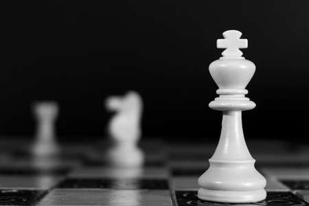 Chess photographed on a chessboardの写真素材