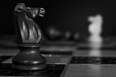 Chess photographed on a chessboardの写真素材