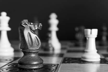 Chess photographed on a chessboardの写真素材