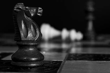 Chess photographed on a chessboardの写真素材