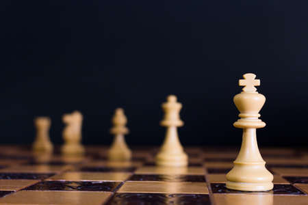 Chess photographed on a chessboardの写真素材
