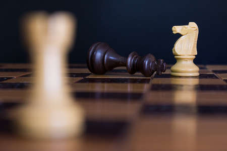 Chess photographed on a chessboard