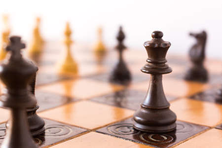 Chess photographed on a chessboard