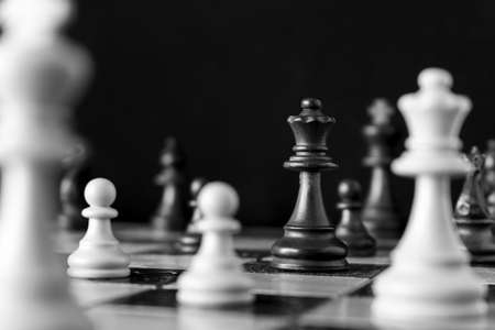 Chess photographed on a chessboardの写真素材