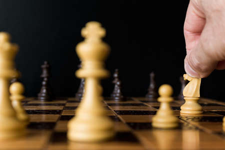 Chess photographed on a chessboardの写真素材