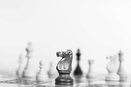 Chess photographed on a chessboardの写真素材