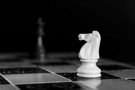 Chess photographed on a chessboardの写真素材