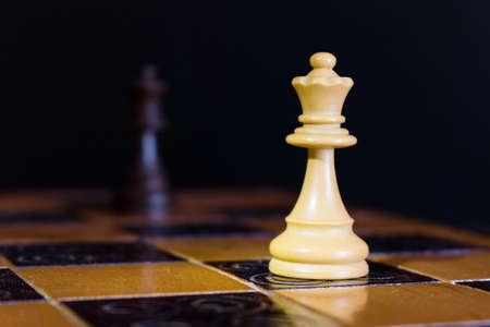 Chess photographed on a chessboardの写真素材