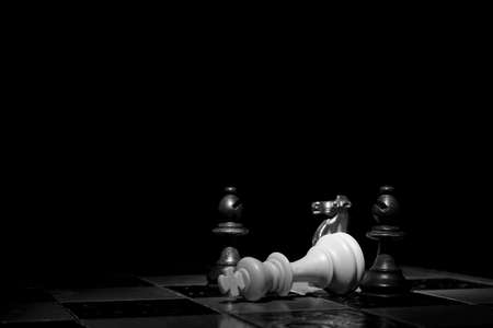 Chess photographed on a chessboardの写真素材