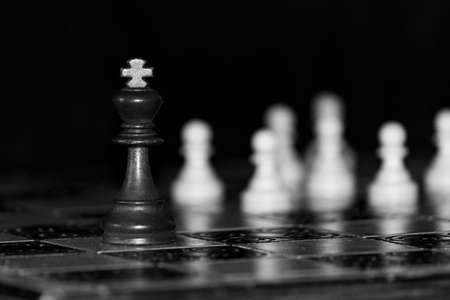 Chess photographed on a chessboardの写真素材