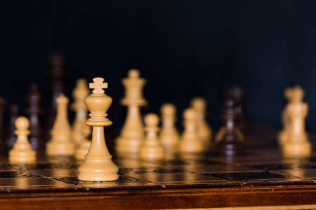 Chess photographed on a chessboardの写真素材