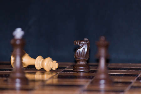 Chess photographed on a chessboard