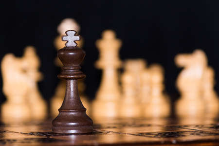 Chess photographed on a chessboardの写真素材