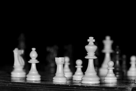 Chess photographed on a chessboard