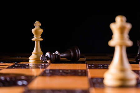 Chess photographed on a chessboard