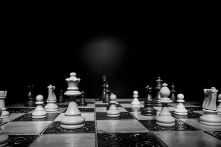 Chess photographed on a chessboard