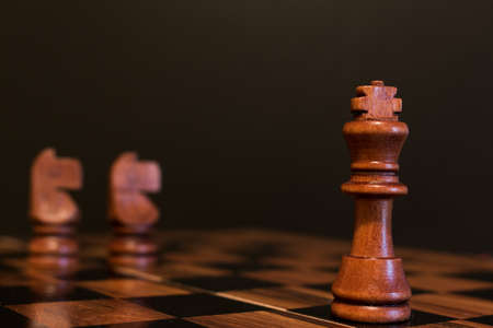 Chess photographed on a chessboardの写真素材