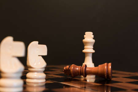 Chess photographed on a chessboard