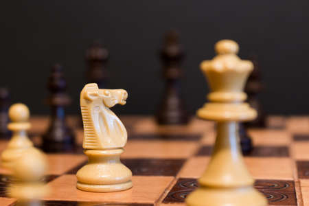 Chess photographed on a chessboardの写真素材