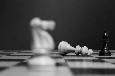 Chess photographed on a chessboard