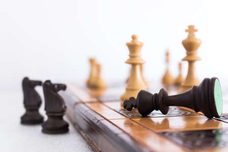 Chess photographed on a chessboard