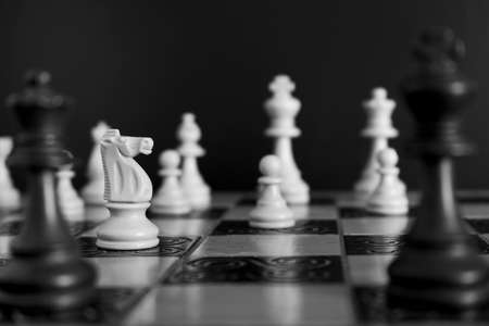 Chess photographed on a chessboard