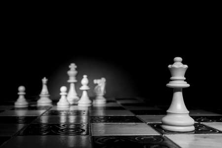 Chess photographed on a chessboardの写真素材