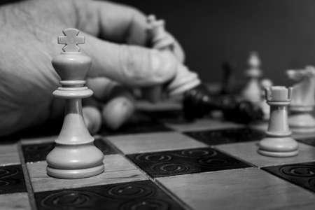 Chess photographed on a chessboard