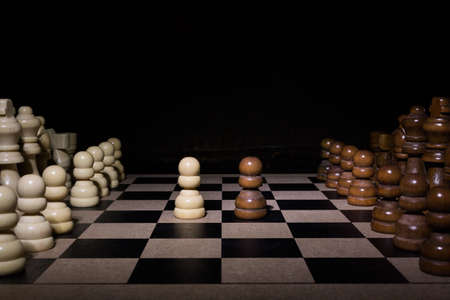 Chess photographed on a chessboard