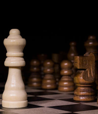 Chess photographed on a chessboard