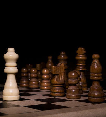 Chess photographed on a chessboard