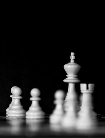 Chess photographed on a chessboardの写真素材